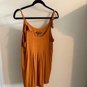 Cable & Gauge Rust Orange Tie-Shoulder Tank Top